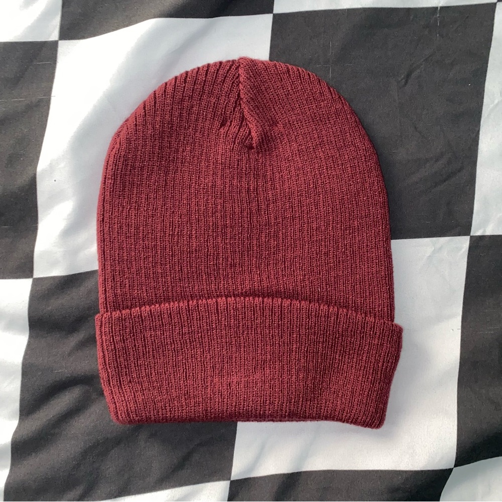 Burgundy beanie